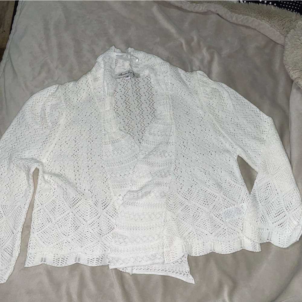 American Rag Ivory Crochet Sweater